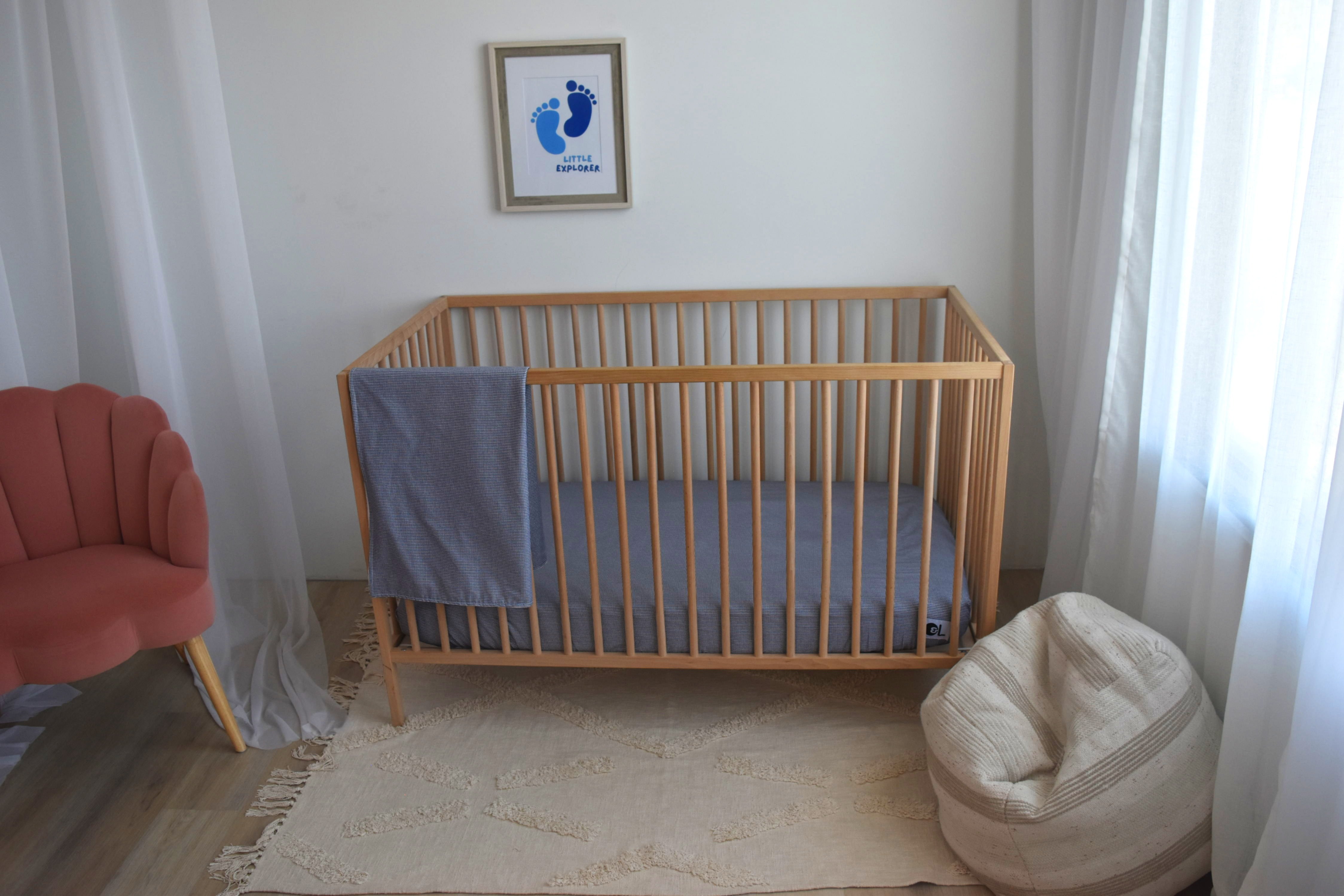 By the Sea + All My Hugs - Deluxe - Foggy Blue + Gray on White Crib Bedding Set